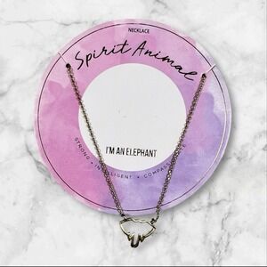 Francescas Spirit Animal Elephant Necklace Gold Tone Minimalist Chic Elegant NEW